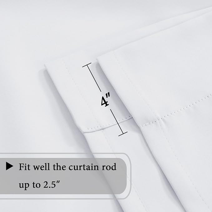 H.VERSAILTEX Pure White Curtains Thermal Insulated Tie Up Window Shade Light - Image 8