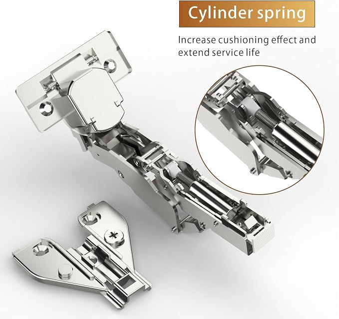 Furniware 4 Pack 2 Pair 165 Degree Lazy Susan Hinges Full Overlay Concealed - Image 4