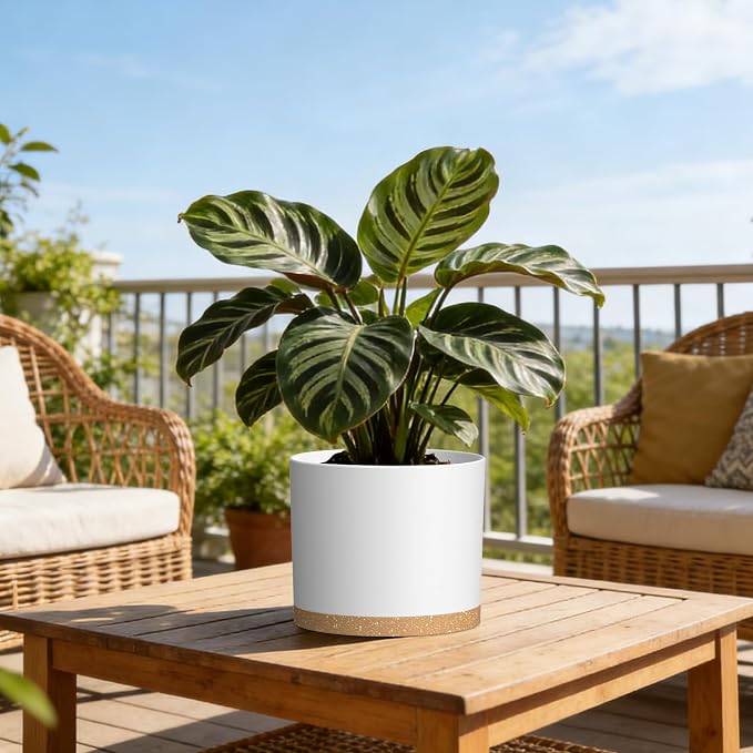 Plant Pots, 10/9/8 Inch 3 Pack Cylindrical Flower Pots - Image 7