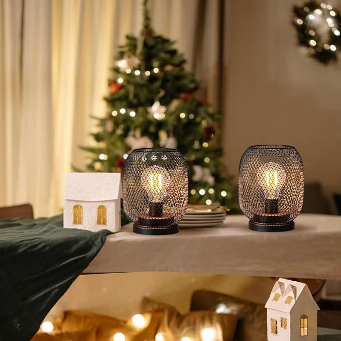Set of 2 Battery Operated Lamp LED Table Lantern, Events - Image 6