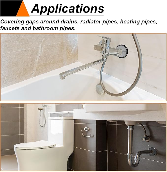 HARFINGTON 2pcs Wall Split Flange 22.5mm/0.9" Self-Adhesive Plumbing Cover - Image 7