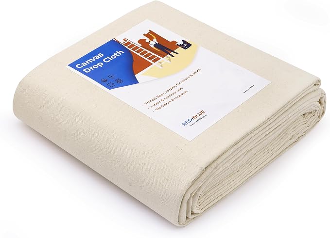 REDIBLUE Canvas Drop Cloth for Painting by REDIBLUE