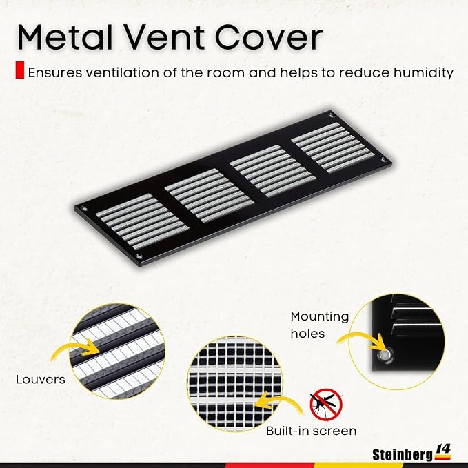 Steinberg14 Black Vent Cover 14x2 - Image 2