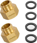 2PCs Brass 3/4" GHT Male to 1" NPT Female Hose Adapter | Lead-free heavy duty by Unknown