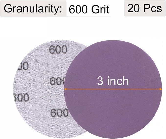 uxcell 20Pcs 3-Inch Purple Sanding Discs 600 Grits Hook and Loop Professional - Image 2