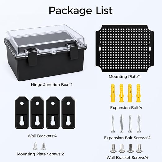 LeMotech Junction Box IP67 Waterproof Electrical Box ABS Plastic Hinged Shell - Image 8