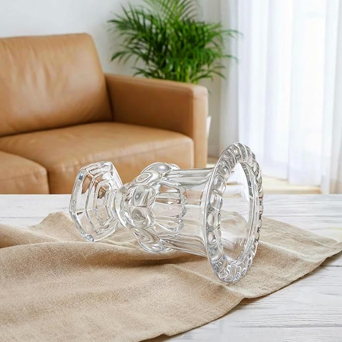 8 Inch Glass Urn Vase, Large Crystal Glass Vase, Vintage Vases - Image 8