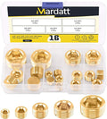 16Pcs 5 Sizes Brass NPT Plug Assortment Kit, 1/8" 1/4" 3/8" 1/2" 3/4" Internal by Mardatt
