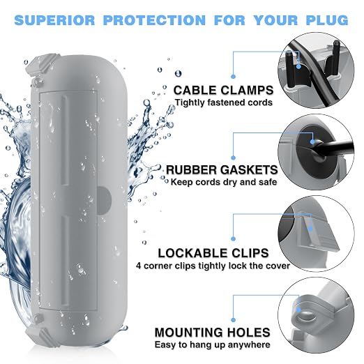 3 Pack Outdoor Extension Cord Waterproof Cover, - Image 8
