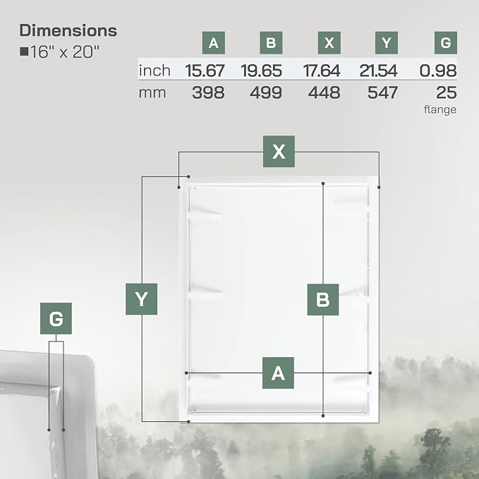 Vent Systems Access Panel for Drywall 16 x 20 Inch - Image 2