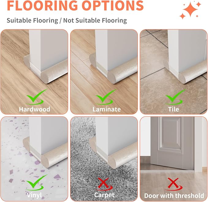 BKSAI Under Door Draft Stopper, Upgraded Under Door Gap Filler - Image 8