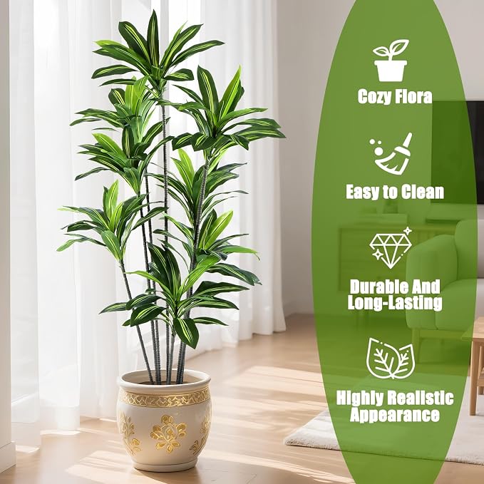 Dracaena Artificial Plant Indoor 6FT - Image 8