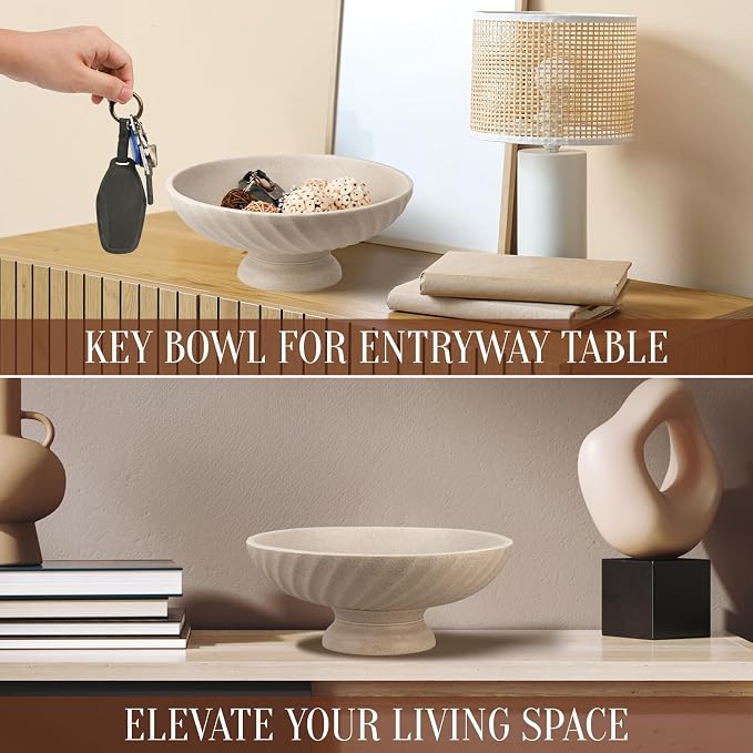 Deobath Large Resin Pedestal Decorative Bowl - Image 5