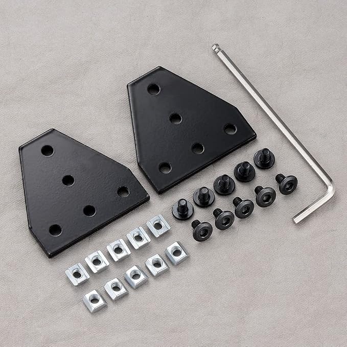 6Sets 2020 Corner Bracket Connectors 5 Hole T Shape Joint Plates - Image 3