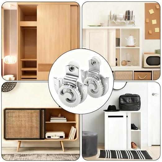 12 Pieces Closet Door Roller, Sliding Wardrobe Door Wheel Screws | Adjustable - Image 7