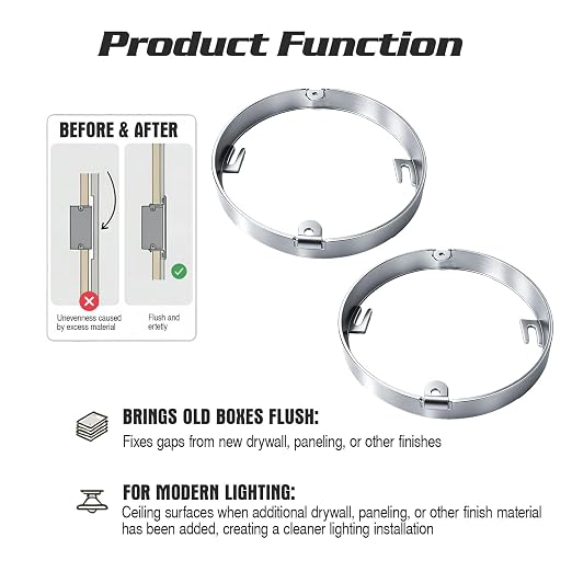 4" 1/2 in deep Round Box Extension Ring 57111 Fits Ceiling Electrical Boxes | - Image 3