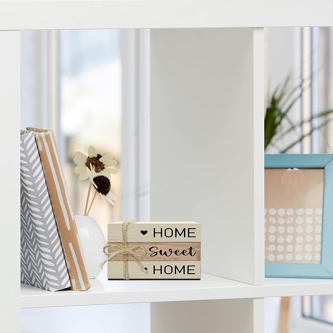 Mini Decorative Books For Home Decor, Small Wood Book Stack For Table Decor - Image 4