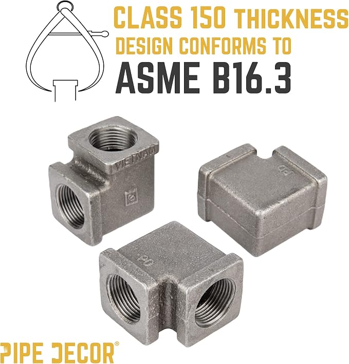 PIPE DECOR Square 90-Degree Elbow Fitting, 3/4 Inch, Shelving and Standard 3/4 - Image 5