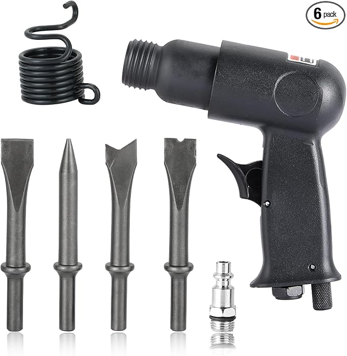 150mm Air Hammer Kit with 4 Chisels & Quick Change Retainer | 4500 BPM by FL