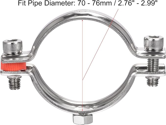 uxcell Wall Ceiling Mount Pipe Supports, 304 Stainless Steel Adjustable Pipe - Image 3