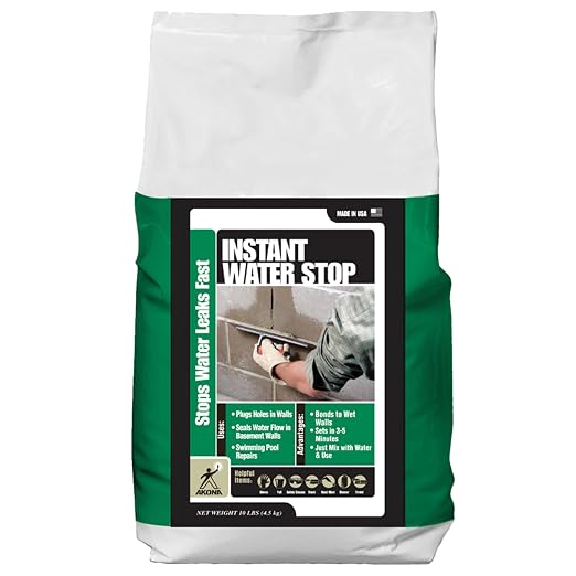 Instant Water Stop Hydraulic Cement Leak Stopper, 10 Pounds | Water Stop Cement by AkonabyTCCMaterials