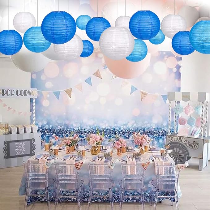 24pcs Hanging Round Paper Lanterns - Image 5