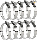 Hose Clamp 3 Inch, 10 Pack Stainless Steel Hose Clamps by Gudui