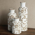 Brown Ceramic Vase Set of 3, Vintage Brown Floral Vases by CheeryStow