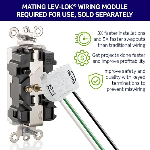 Leviton 515PV-OR 15 Amp, 125 Volt, Grounding Plug - Image 2