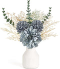 Mkono Fake Flowers in Ceramic Vase, 12.5" Coffee Table Centerpieces, Small Silk by Mkono