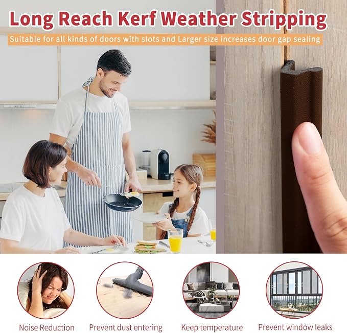 26 Feet Long Reach Door Weather Stripping Door Seal Strip, New Upgraded - Image 3