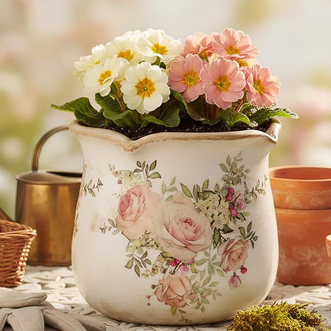 Ceramic Flower Vase, Rustic Farmhouse Vases & Planting Pots - Image 5