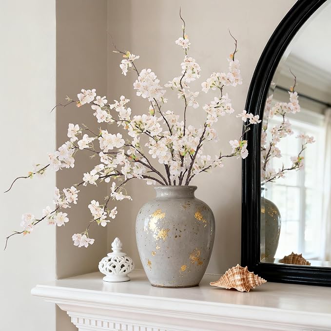 INXUGAO Artificial Cherry Blossom Branches Decor 6 PCS Fake Flowers Indoor | - Image 7