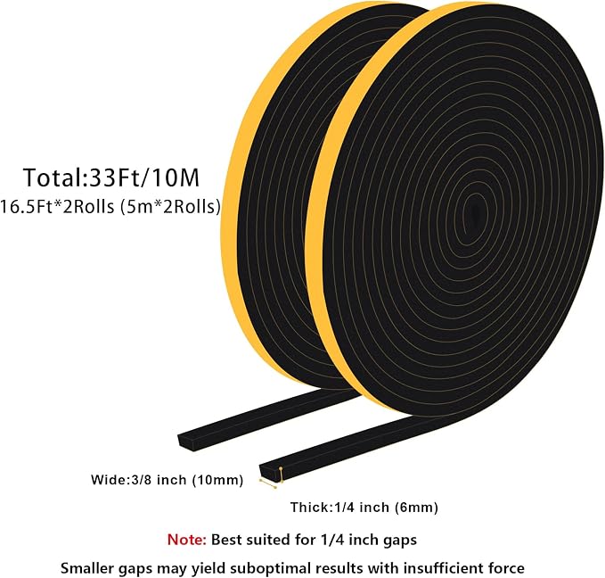Weather Stripping for Doors, Windows & Sliding Doors 3/8x1/4In | Blocks drafts - Image 6