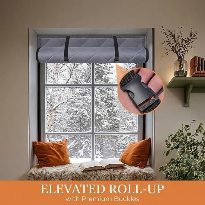 Winter Insulated Window Cover-Oxford Thermal Insulated Home Window Blanket | 3 - Image 4