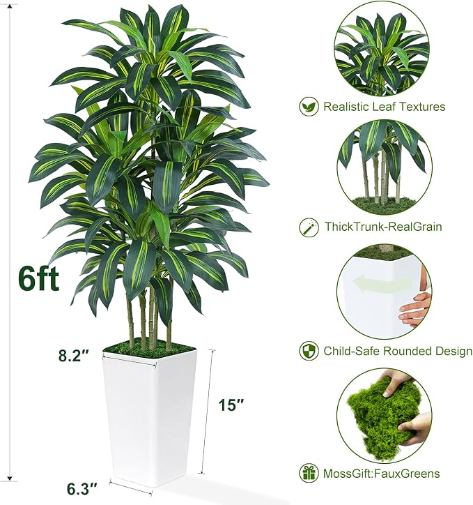 6FT Artificial Dracaena Tree - Image 4