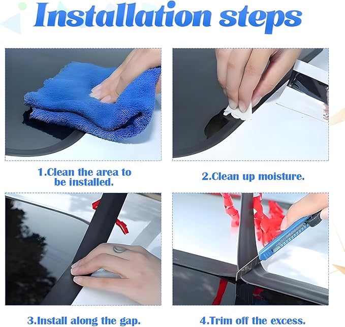 BESULEN 23 Ft Car Windshield Weather Stripping, 14mm T Shape | T Shape Adhesive - Image 4