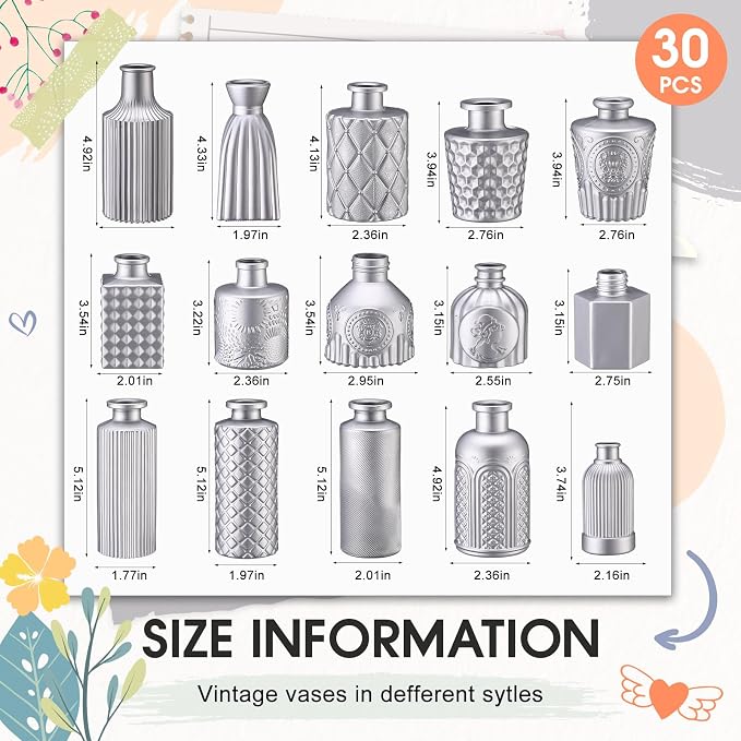 Yaomiao 30 Pcs Glass Bud Vases Centerpieces, Mini Colored Flower Vase - Image 2