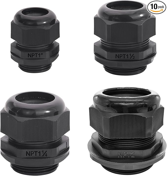 PENGLIN 10PCS NPT Gland Nylon Cable Connector 1-1/4", Effective Cable Strain by PENGLIN