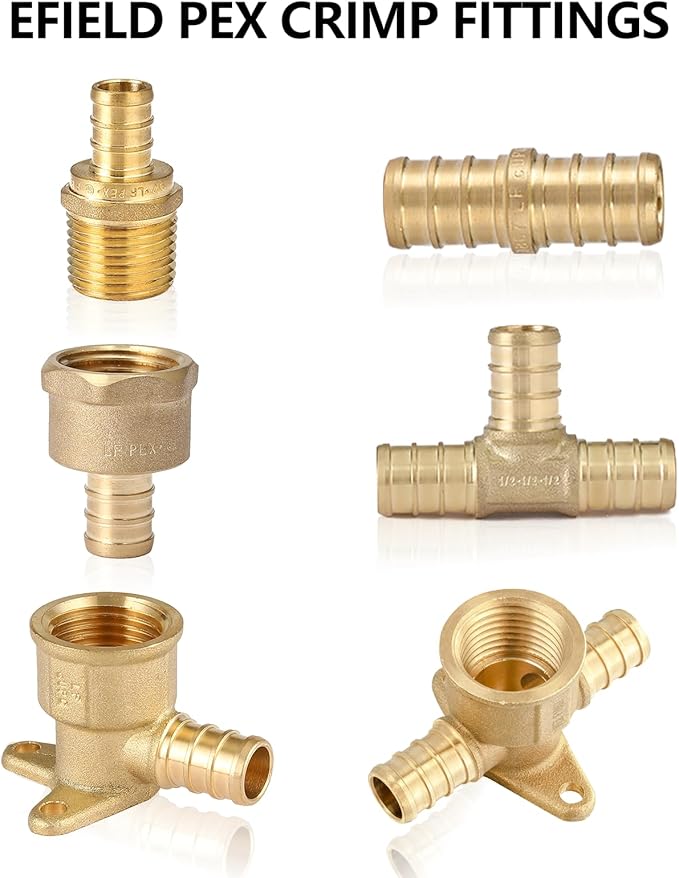 EFIELD 3/4" Pex x 3/4" Female NPT Swivel Elbow | Brass Barb Crimp Fittings - Image 5