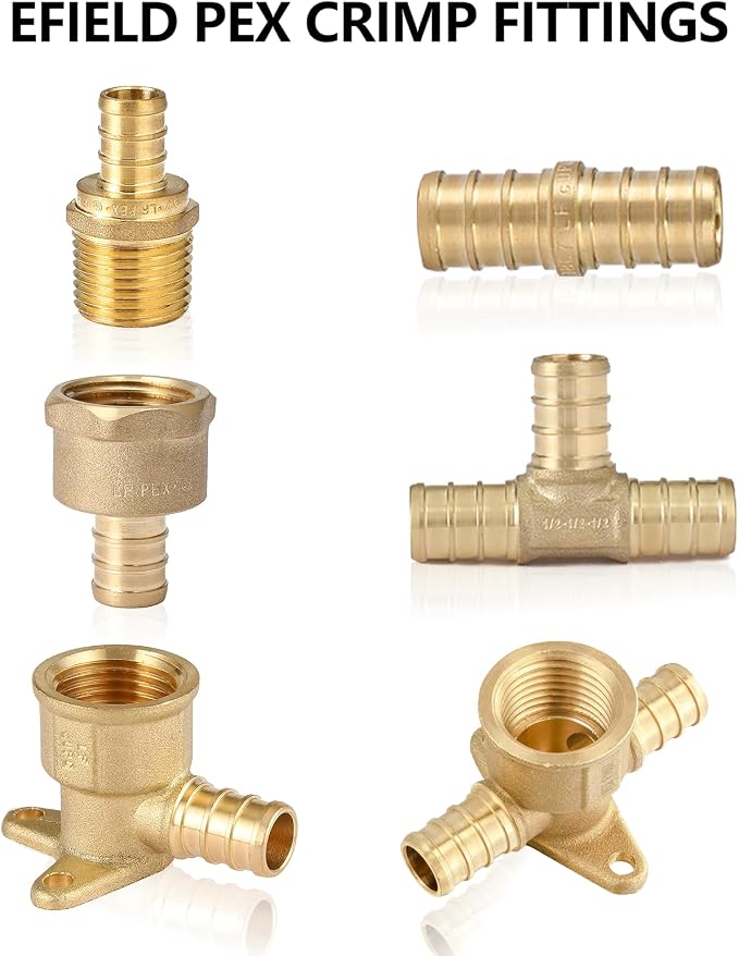 5PC EFIELD Pex 1/2" Pex X 1/2" Female NPT Swivel Adapter Crimp Fittings | - Image 5
