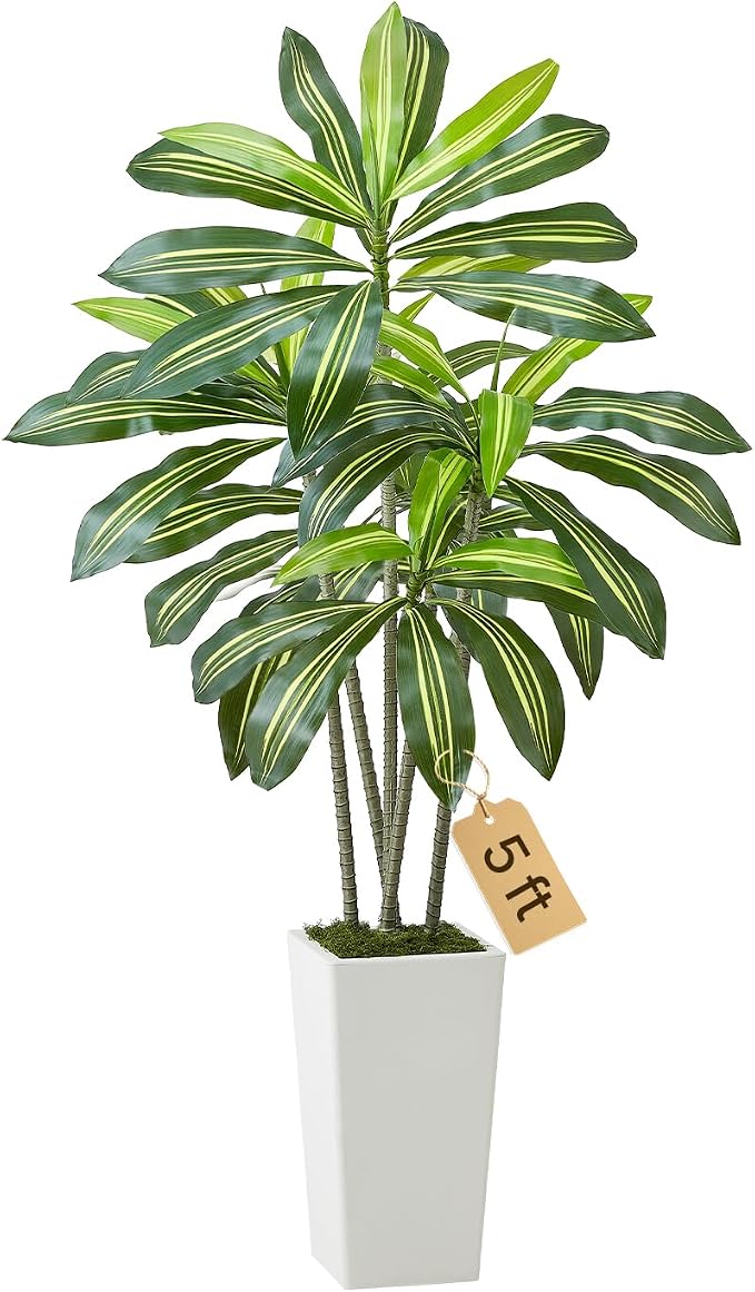 VEVOR Artificial Dracaena Tree 5 ft, Fake Palm Tropical Plants by VEVOR