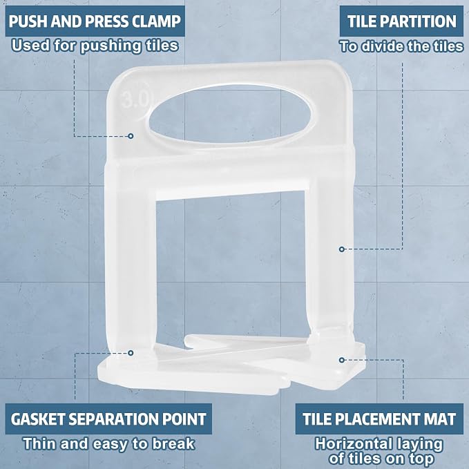 2000 Tile Spacers 1/8 Inch Tile Leveling Clips - Image 4