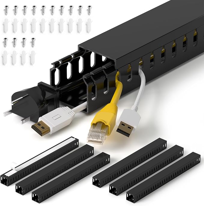 1.4"H x 1.6"W Cable Raceway, 99in Under Desk Wire Management Channel, 16.5in by ZhiYo