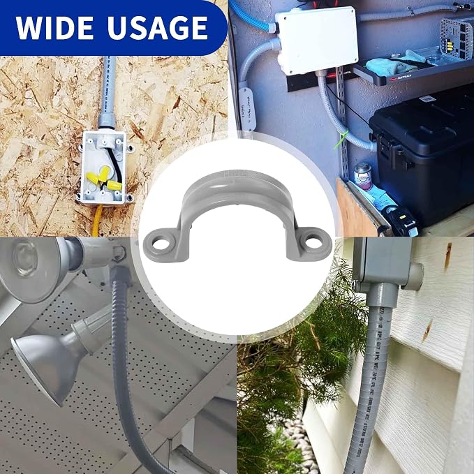 Yariwiz 1 inch Plastic PVC Flex Electrical Conduit Strap Clamp Fittings - Image 4