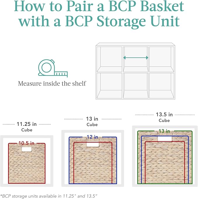 Best Choice Products 10.5x10.5in Pack of 5 Cube Storage Baskets, Water Hyacinth - Image 6