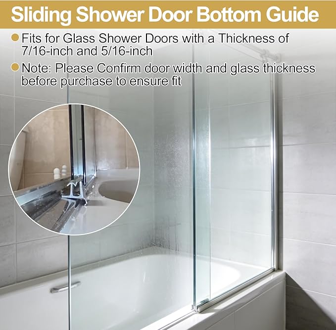 Gray Sliding Shower Door Bottom Guide - Image 6