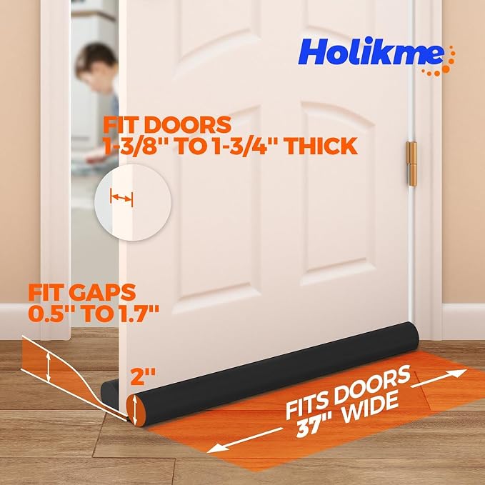 Holikme Door Draft Stopper Weather Stripping Adjustable Door Sweeps, Windproof - Image 5