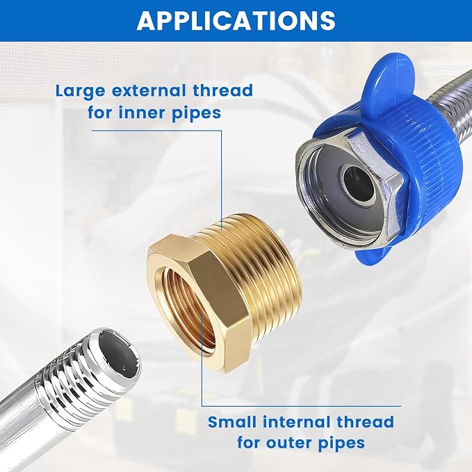 Brass Reducer Hex Bushing, 3/4" Male NPT to 1/2" Female NPT, Heavy Duty - Image 4
