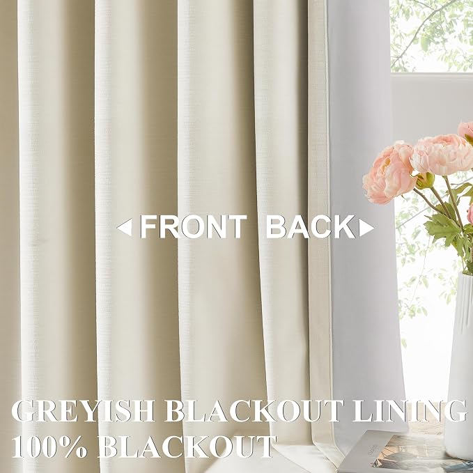 Vision Home Champagne Ivory Velvet Pinch Pleated Blackout Curtains 40"Wx90L | 2 - Image 2